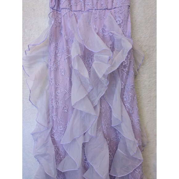 SHEIN Women's Size XS Lavender Purple Floral Lace Ruffle Maxi Dress US Size 2 - Picture 5 of 9